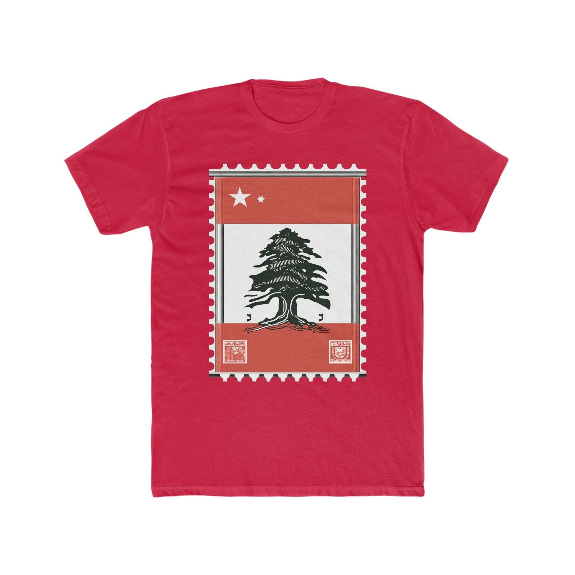 Vintage Stamp Lebanese Flag T-Shirt - faithwear