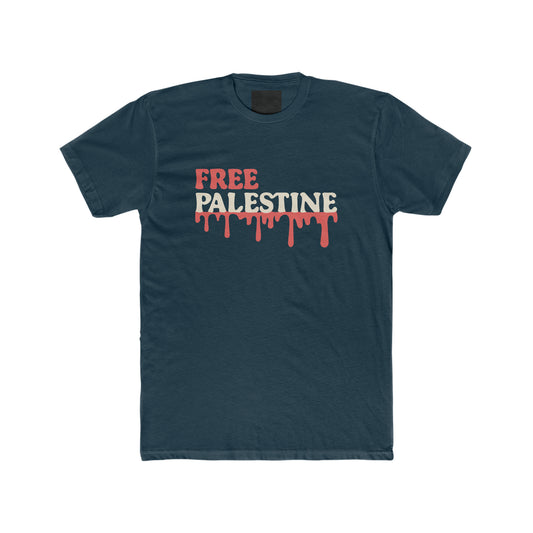 'Free Palestine' Tee - Blood of Palestinians Dripping - faithwear - Men's Clothing, Palestine Collection for Men, T-shirts