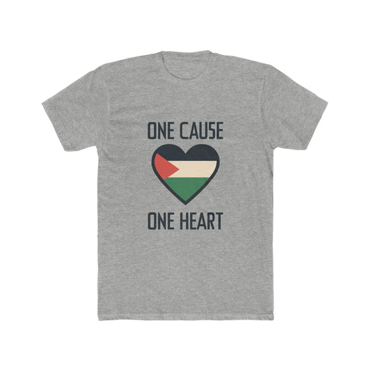 One Cause, One Heart: Palestine T-Shirt - faithwear - Men's Clothing, Palestine Collection for Men, T-shirts