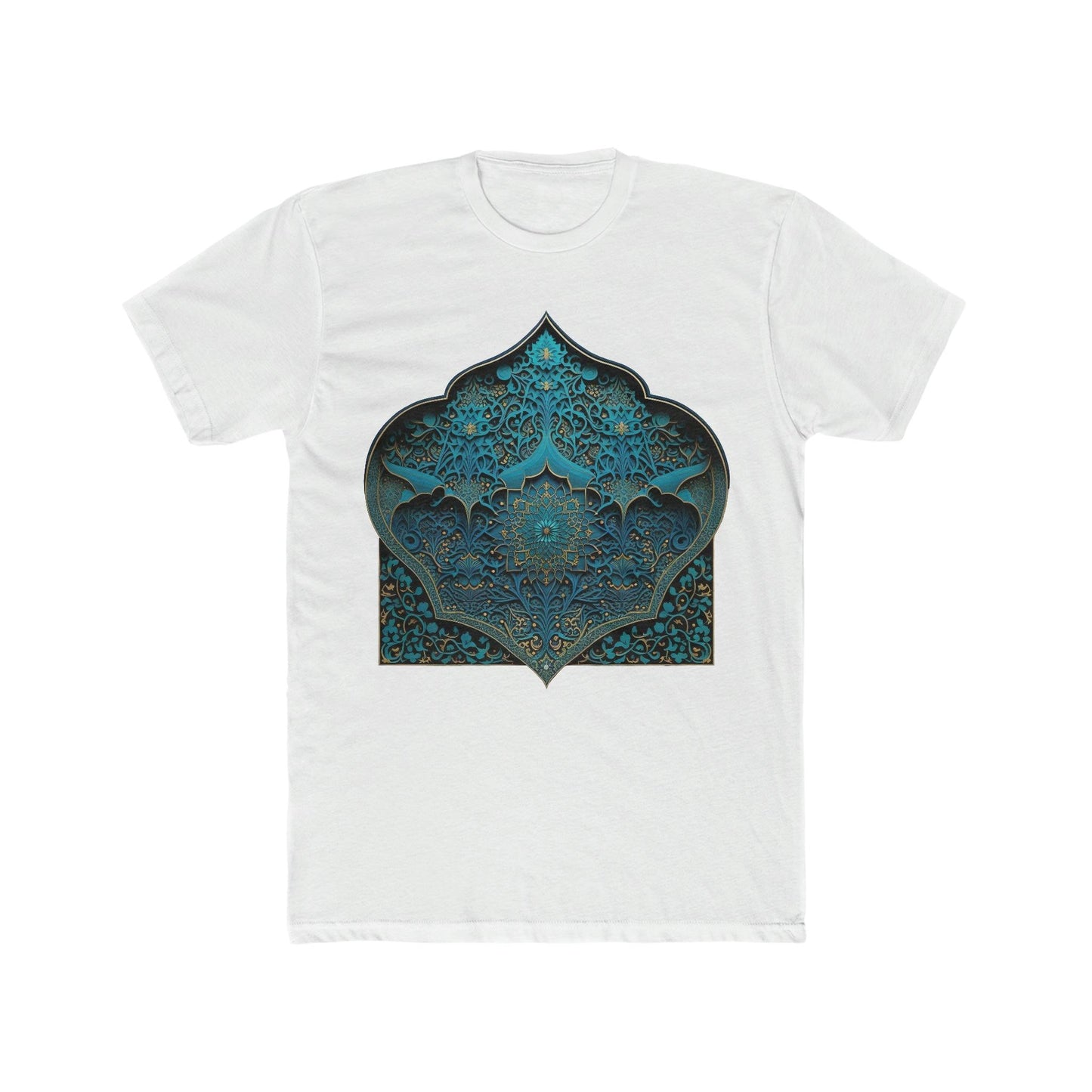 Irani Blue Muqarnas Pattern T-Shirt - faithwear