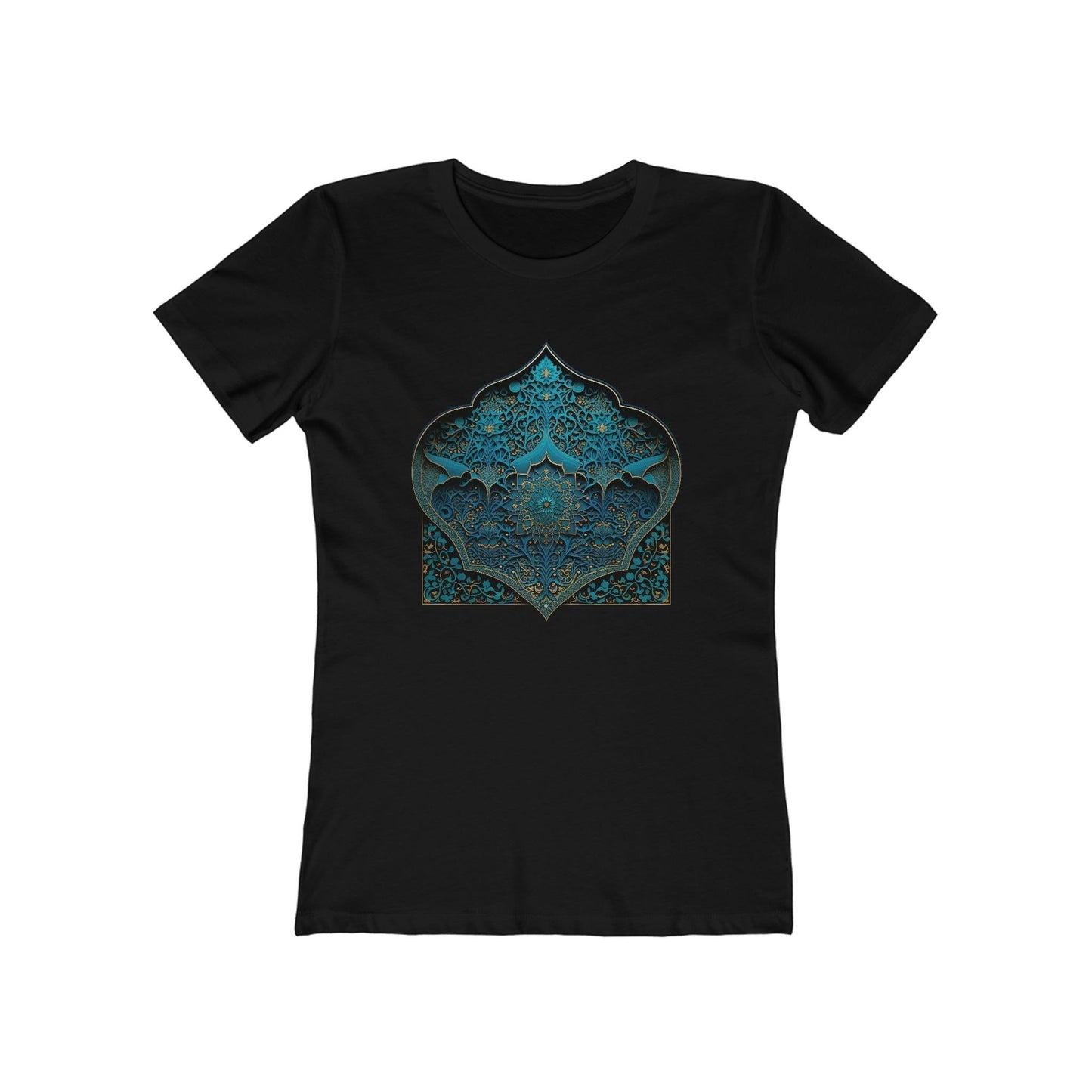 Irani Blue Muqarnas Pattern T-Shirt - faithwear