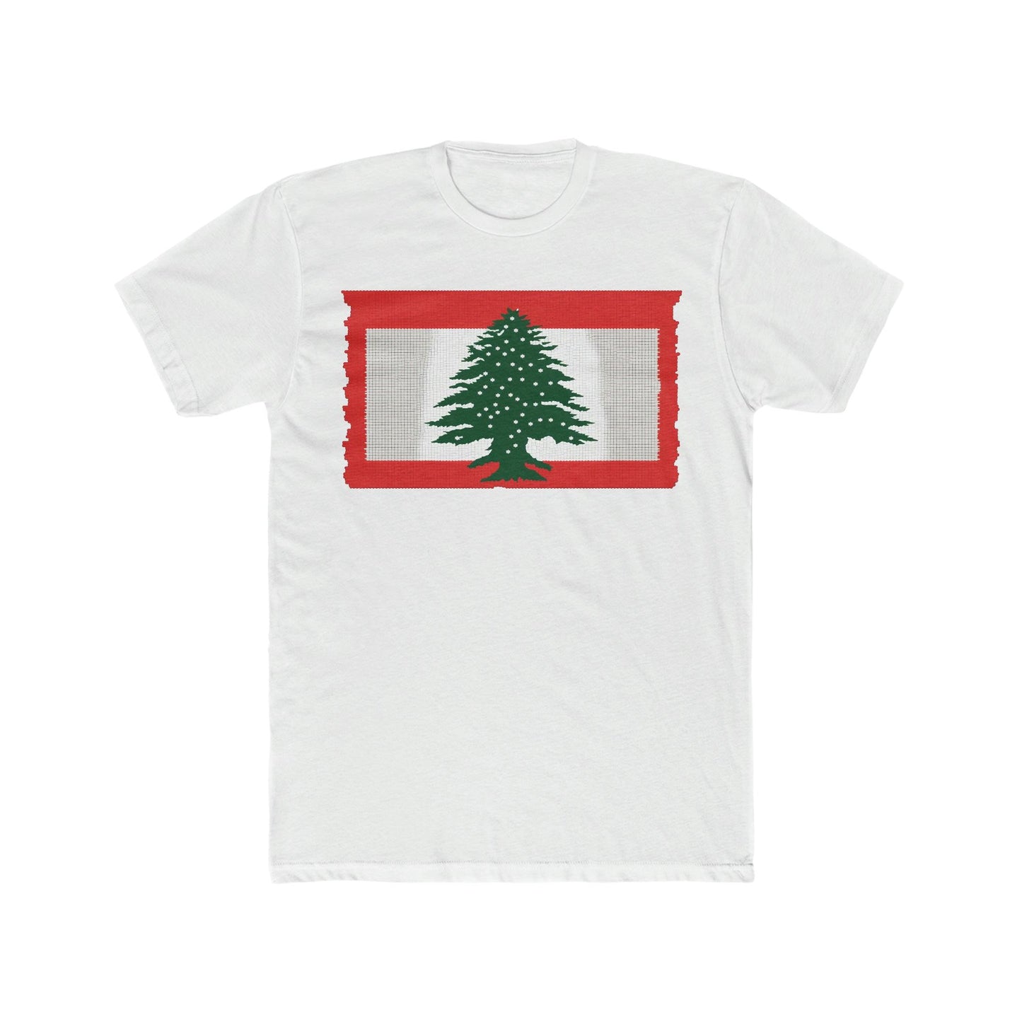 Micro Mosaic Lebanon Flag Design T-Shirt - faithwear