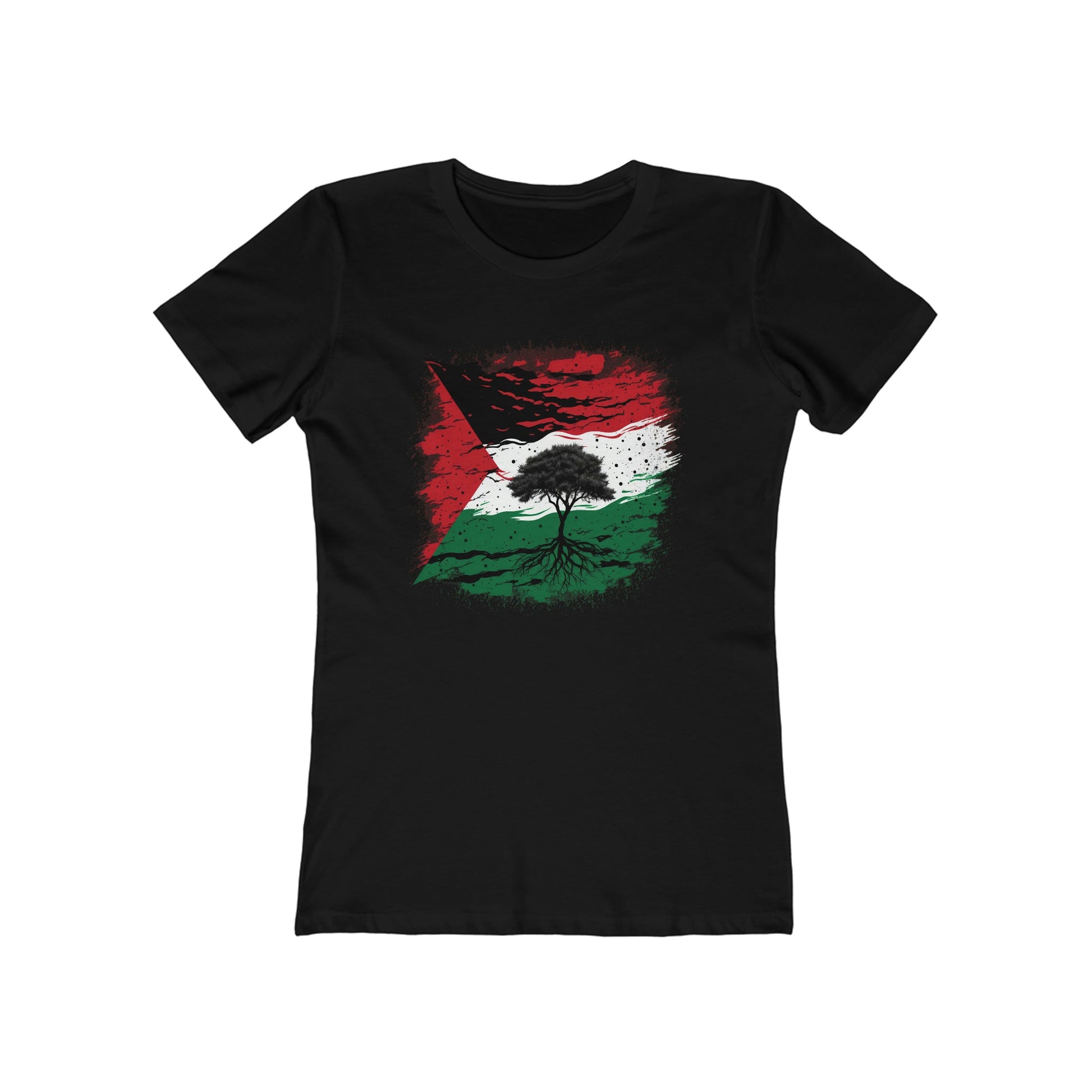 Palestine Flag Tshirt with Olive Tree - faithwear