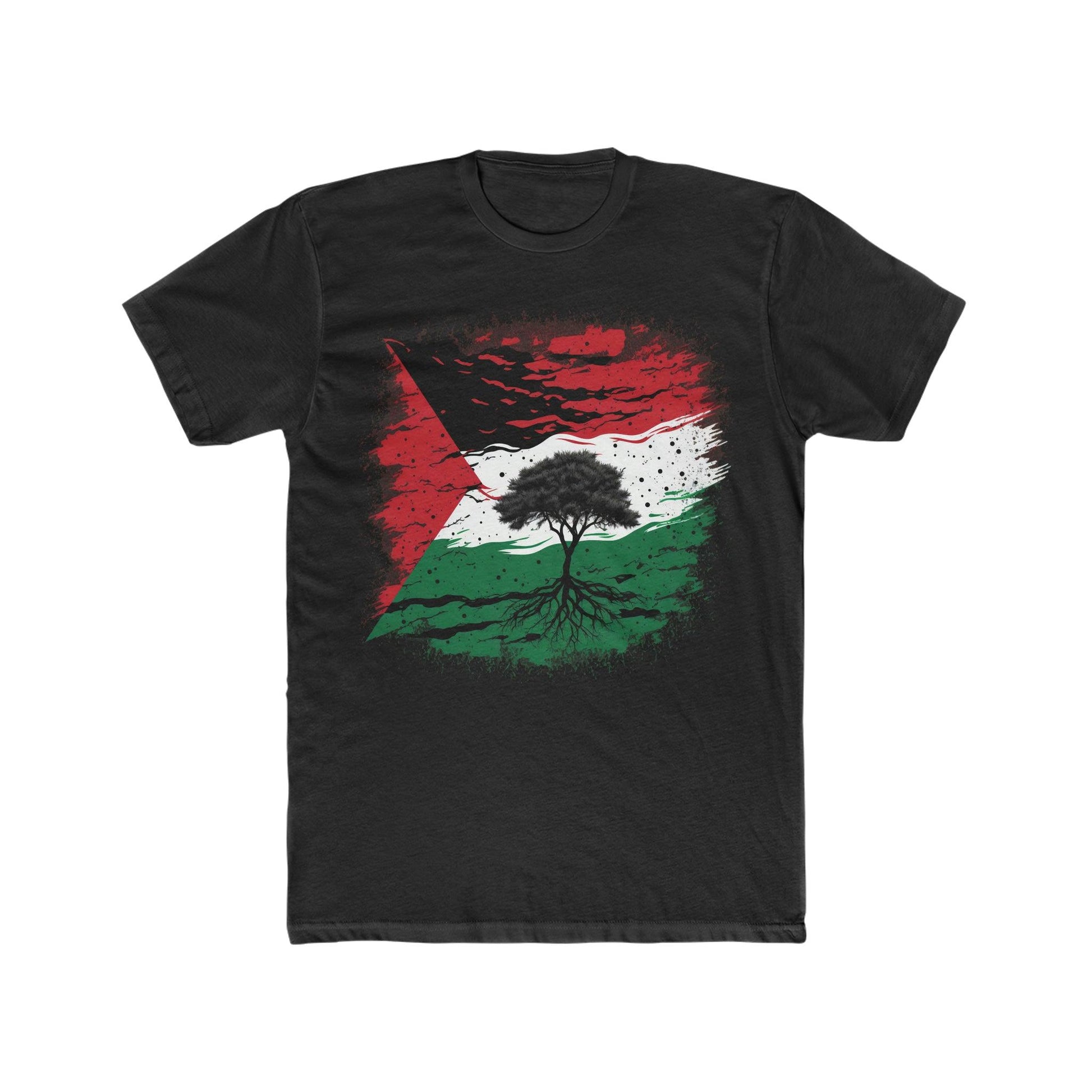 Palestine Flag with Olive Tree T-Shirt - faithwear