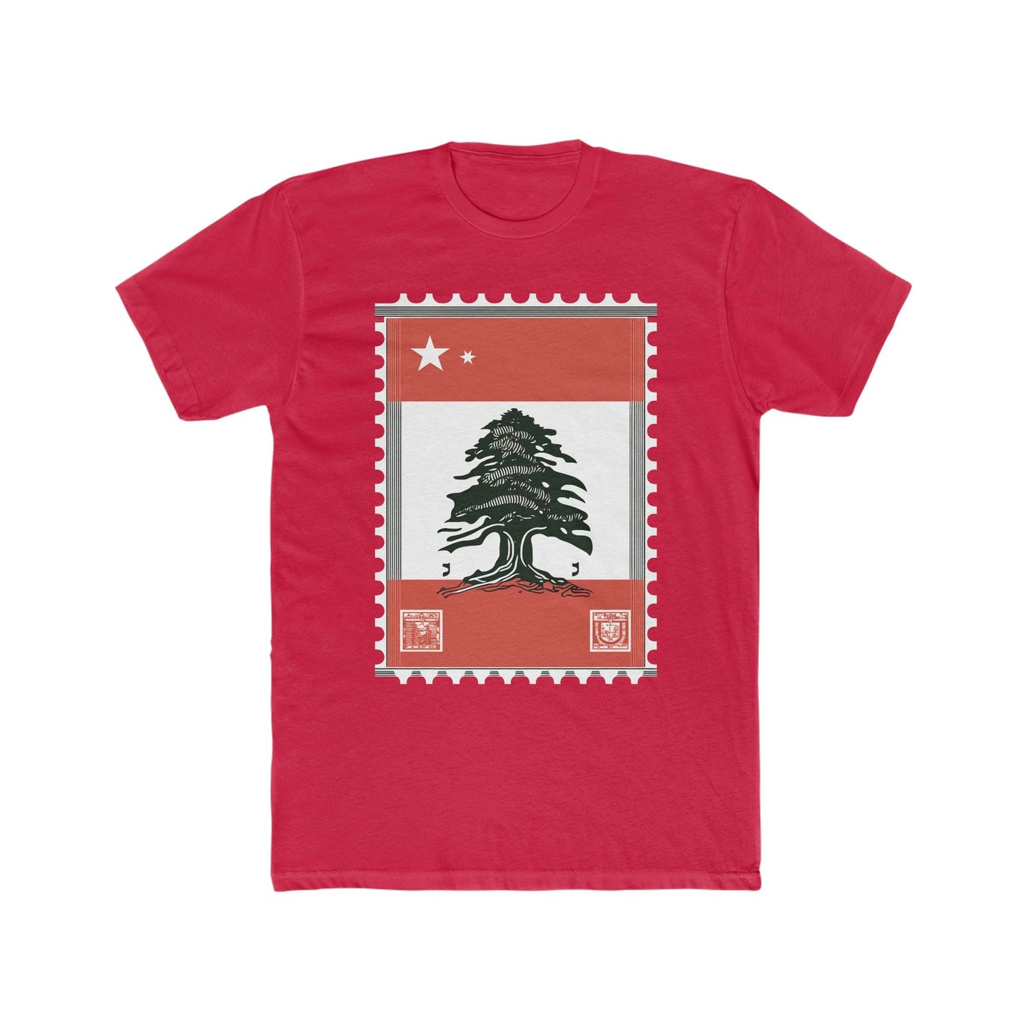 Vintage Stamp Lebanese Flag T-Shirt - faithwear