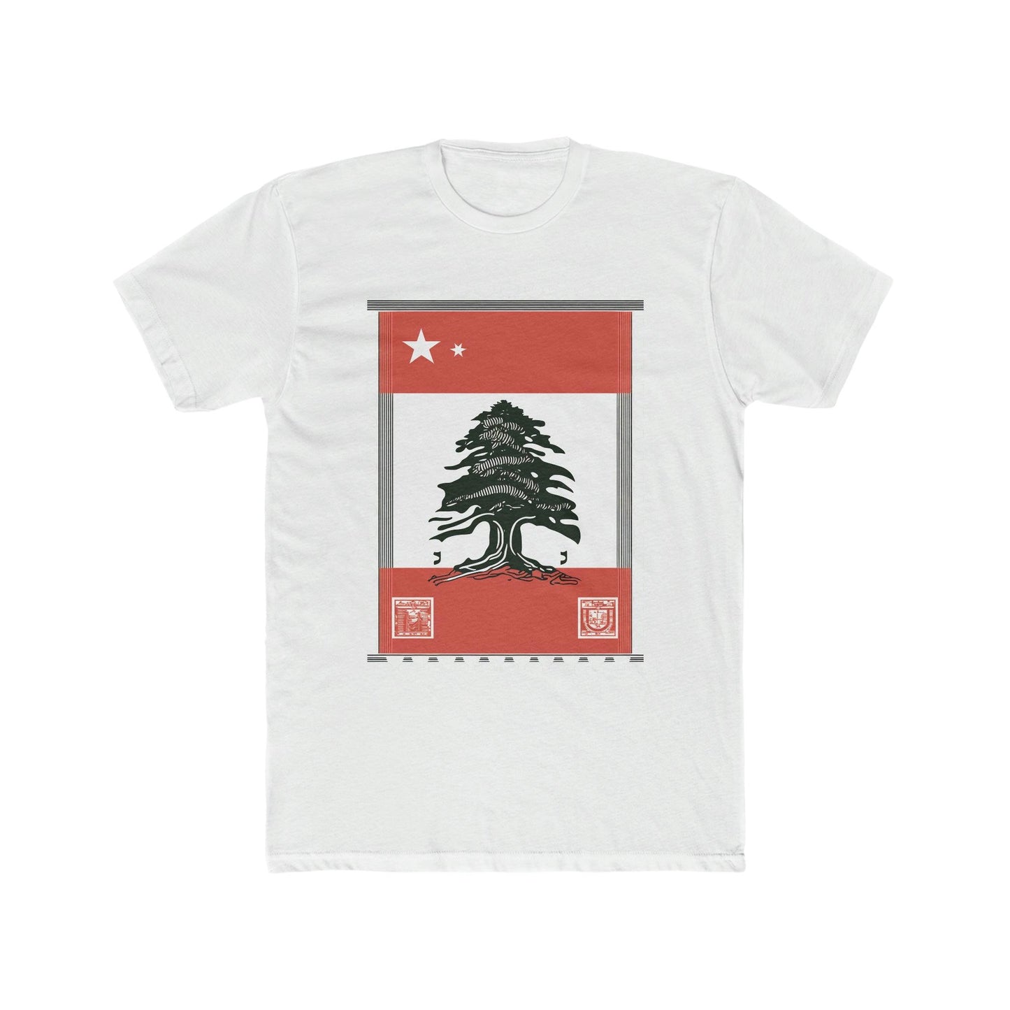 Vintage Stamp Lebanese Flag T-Shirt - faithwear