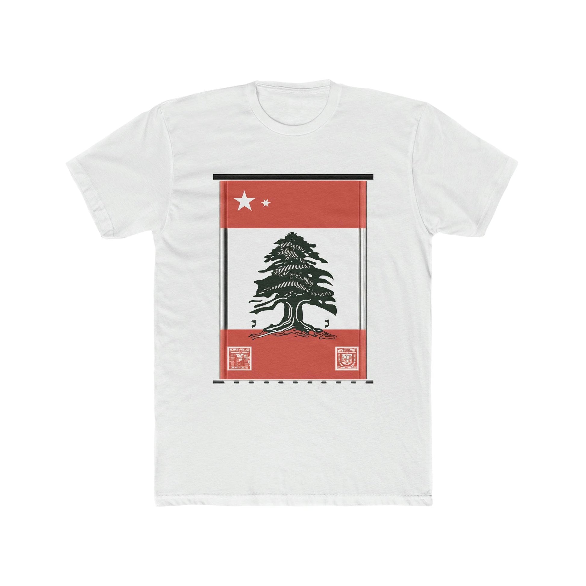 Vintage Stamp Lebanese Flag T-Shirt - faithwear