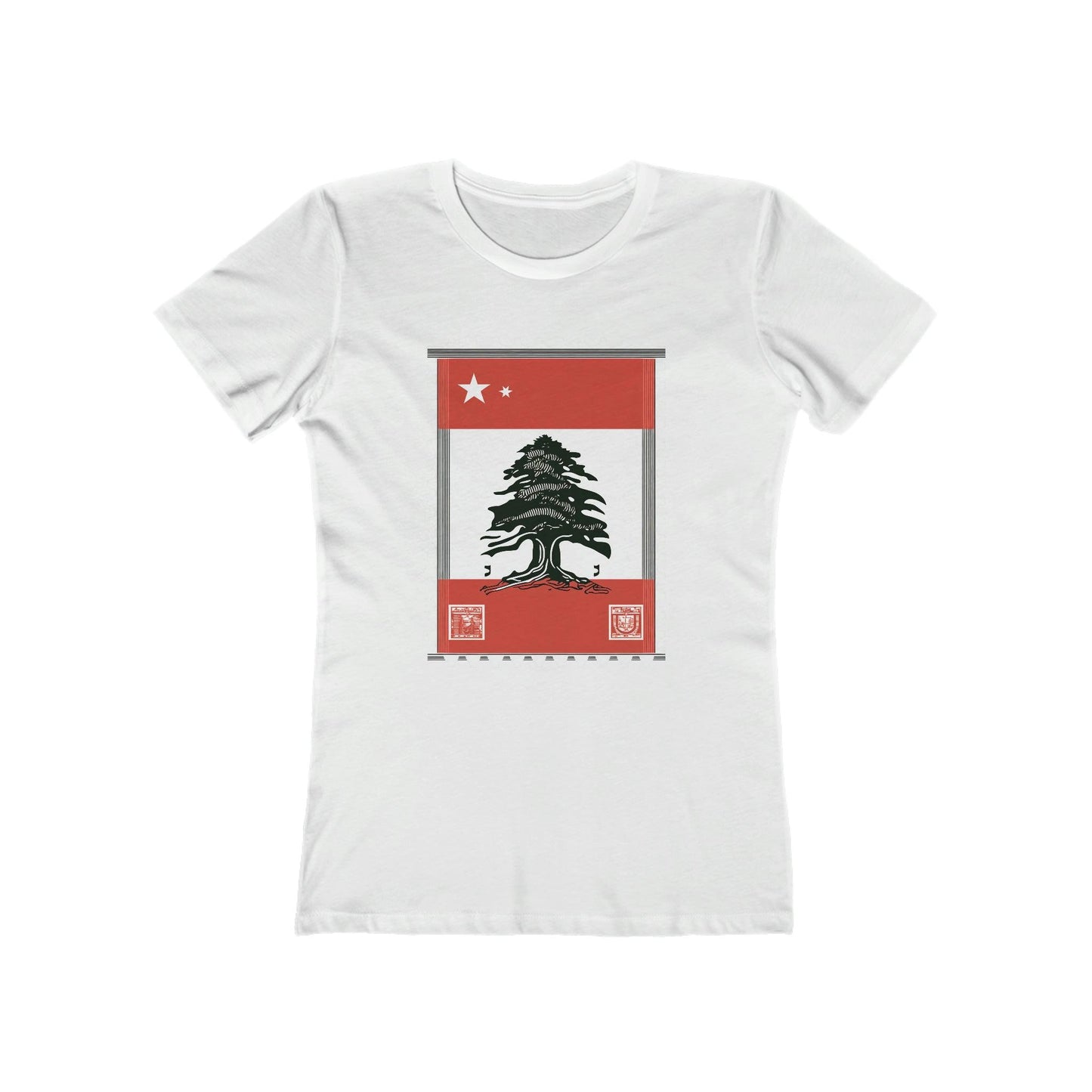 Vintage Stamp Lebanese Flag T-Shirt - faithwear