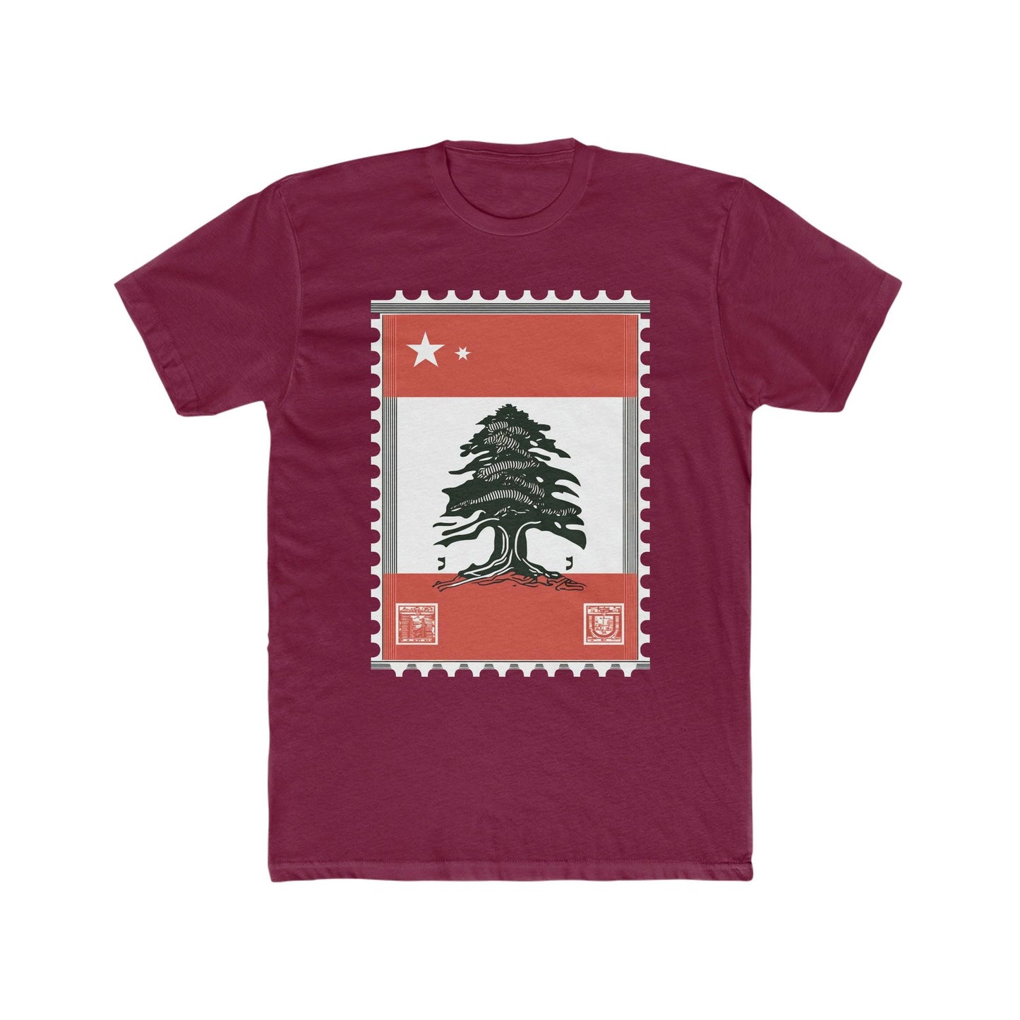 Vintage Stamp Lebanese Flag T-Shirt - faithwear