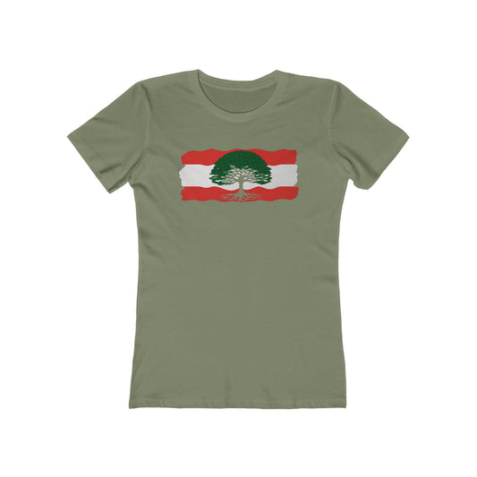 Paint Inspired Lebanese Flag T-Shirt - faithwear - Lebanon Collection for Women, T-shirts, Women's Clothing