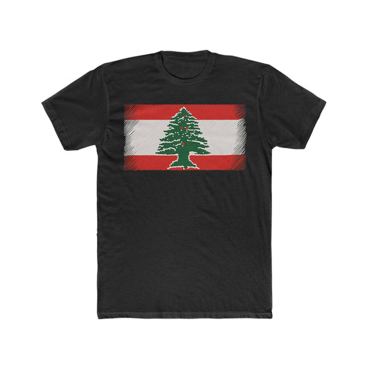 Artsy Lebanon Flag T-Shirt - faithwear - Lebanon Collection for Men, Men's Clothing, T-shirts