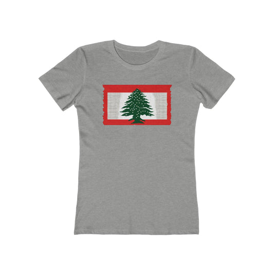 Micro Mosaic Lebanon Flag Design T-Shirt - faithwear - Lebanon Collection for Women, T-shirts, Women's Clothing