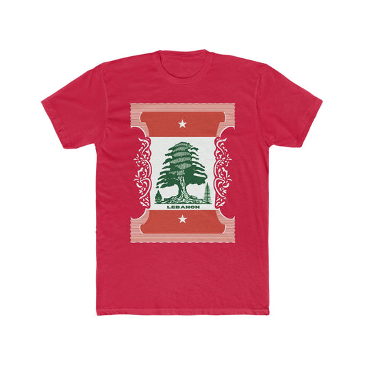 Artsy Lebanon Postage Stamp T-Shirt - faithwear - Lebanon Collection for Men, Men's Clothing, T-shirts