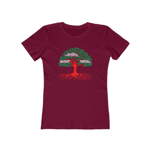 Lebanon's Spirit - Cedar Tree Flag T-Shirt - faithwear - Lebanon Collection for Women, T-shirts, Women's Clothing