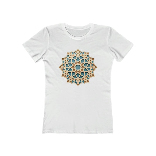 Stylish Pastel Girih Pattern T-Shirt - faithwear - Pattern Collection for Women, T-shirts, Women's Clothing