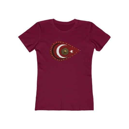 Turkish Pride: Beadwork Flag T-Shirt - faithwear - T-shirts, Turkey Collection for Women, Women's Clothing