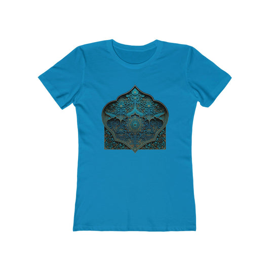 Irani Blue Muqarnas Pattern T-Shirt - faithwear - Pattern Collection for Women, T-shirts, Women's Clothing