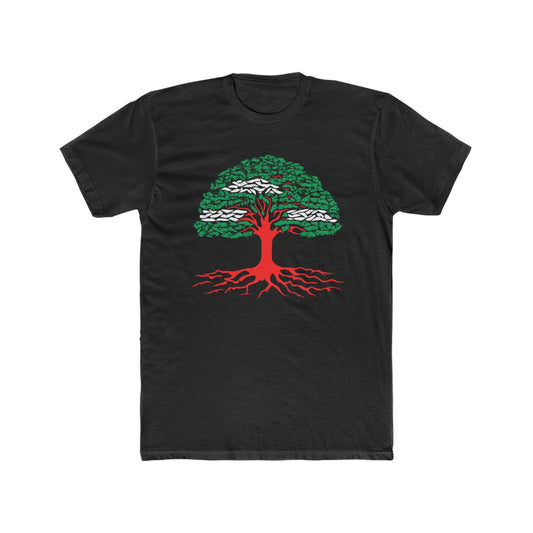 Lebanon's Spirit - Cedar Tree Flag T-shirt - faithwear - Lebanon Collection for Men, Men's Clothing, T-shirts