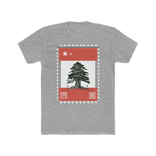 Vintage Stamp Lebanese Flag T-Shirt - faithwear - Lebanon Collection for Men, Men's Clothing, T-shirts