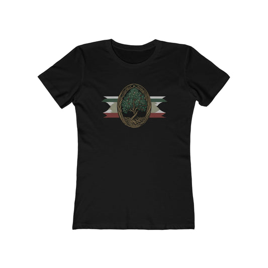 Olive Tree Palestine Flag T-Shirt - faithwear - Palestine Collection for Women, T-shirts, Women's Clothing